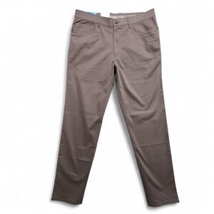 Haggar Iron Free Premium 5 Pocket‎ Pants Mens 34x34 Espresso Straight Fit NEW
